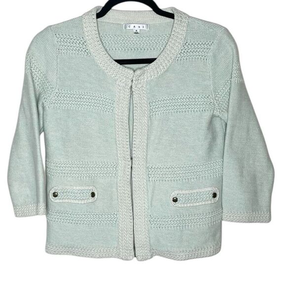CAbi Society Sweater Women’s Size Small Mint Green Cardigan Style Lady Jacket - Picture 1 of 8